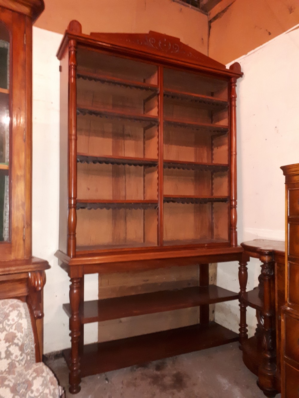 Late Victorian mahogany library bookcase  View VII