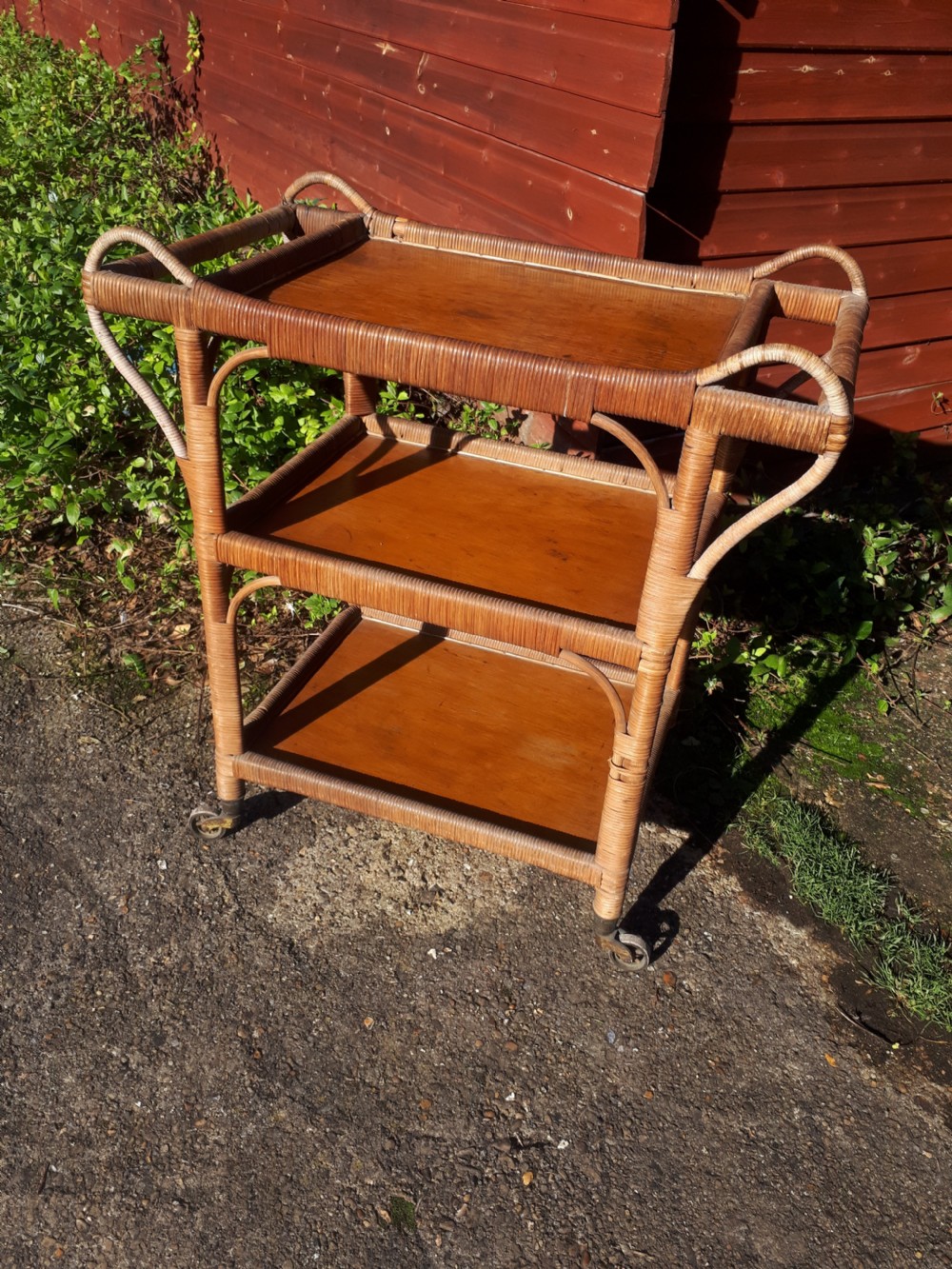 Early 20th century country house 3 tier tea trolley View II