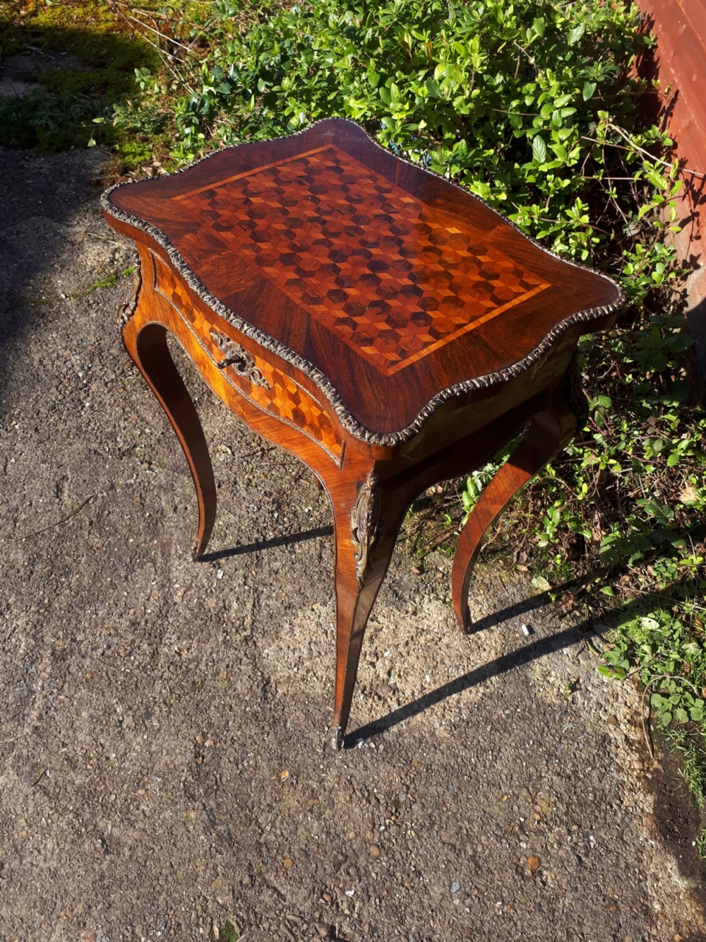Late 19th century gilt metal mounted vanity dressing table