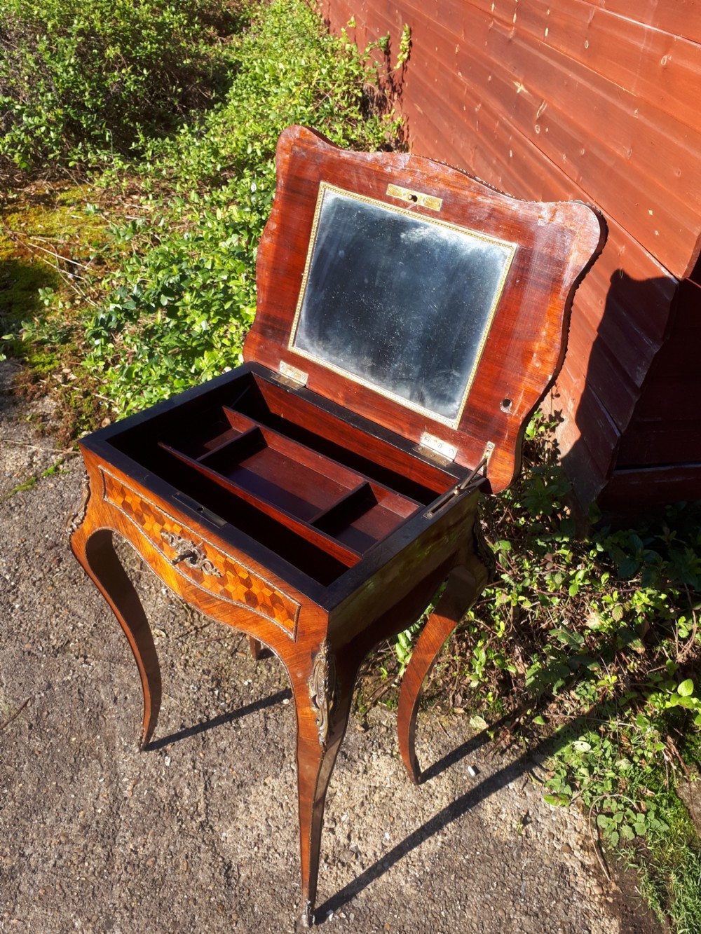 Late 19th century gilt metal mounted vanity dressing table View III