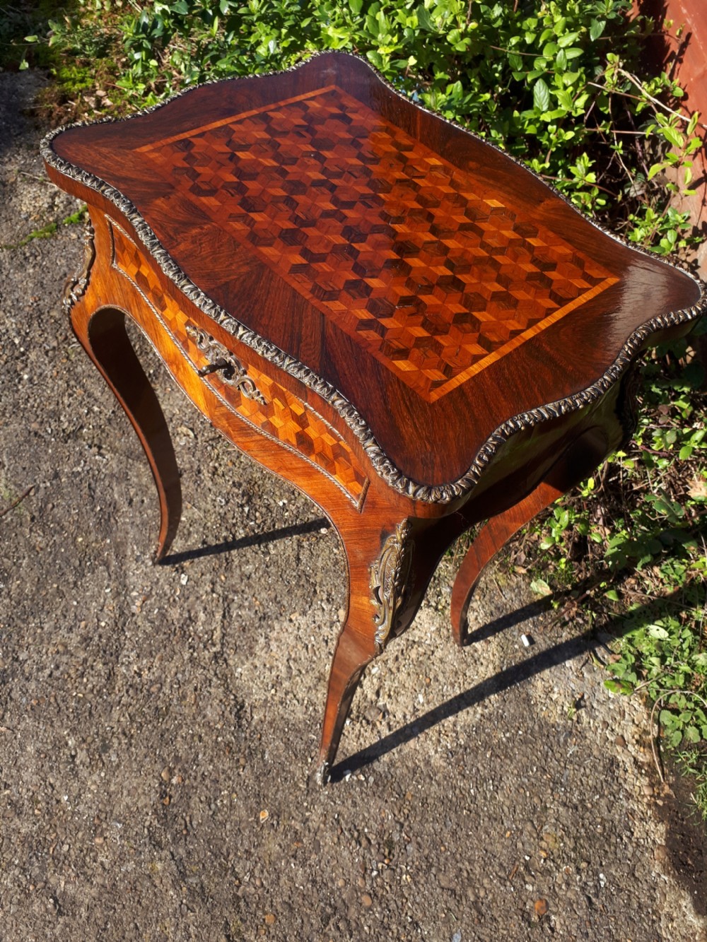 Late 19th century gilt metal mounted vanity dressing table View IV