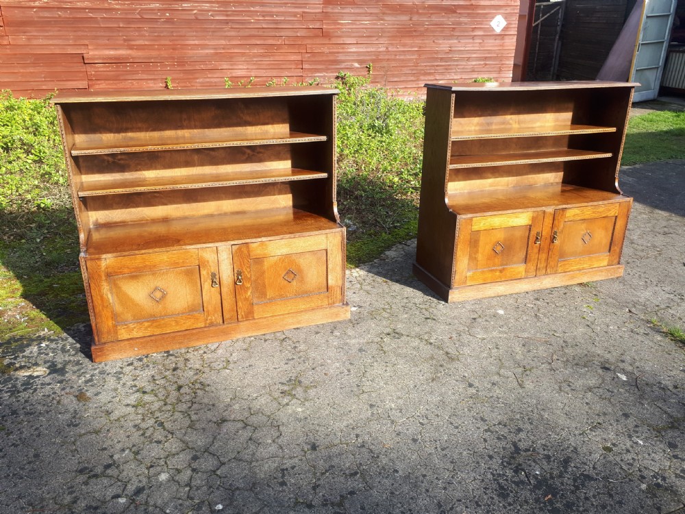 Pair of useful  oak bookcases  View II
