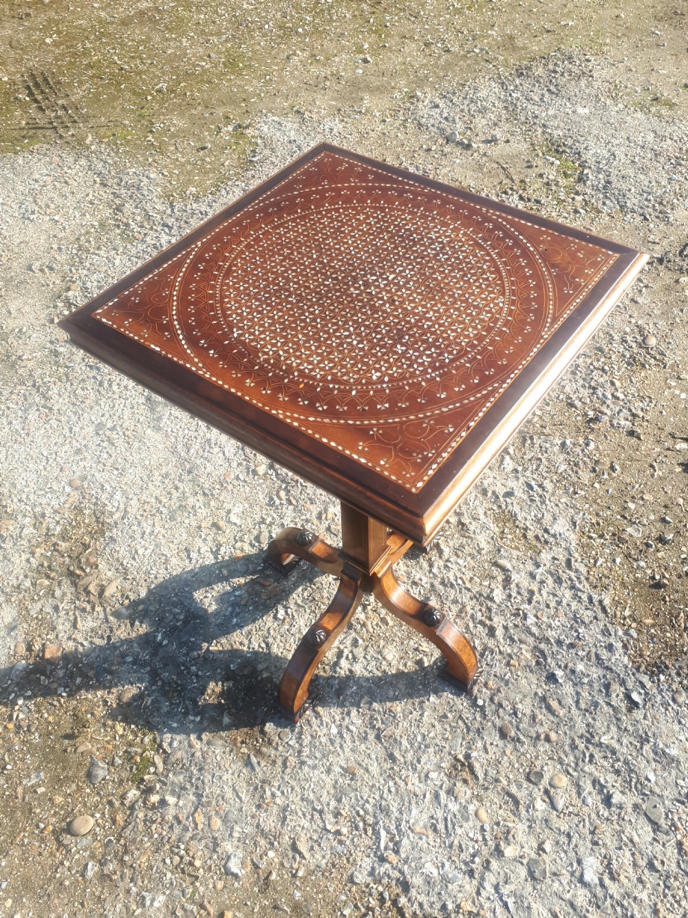 19th century inlaid occasional table in the manner of Gillows View II