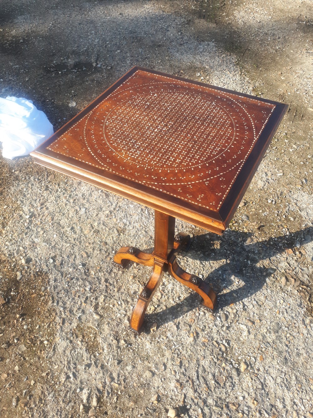 19th century inlaid occasional table in the manner of Gillows View III