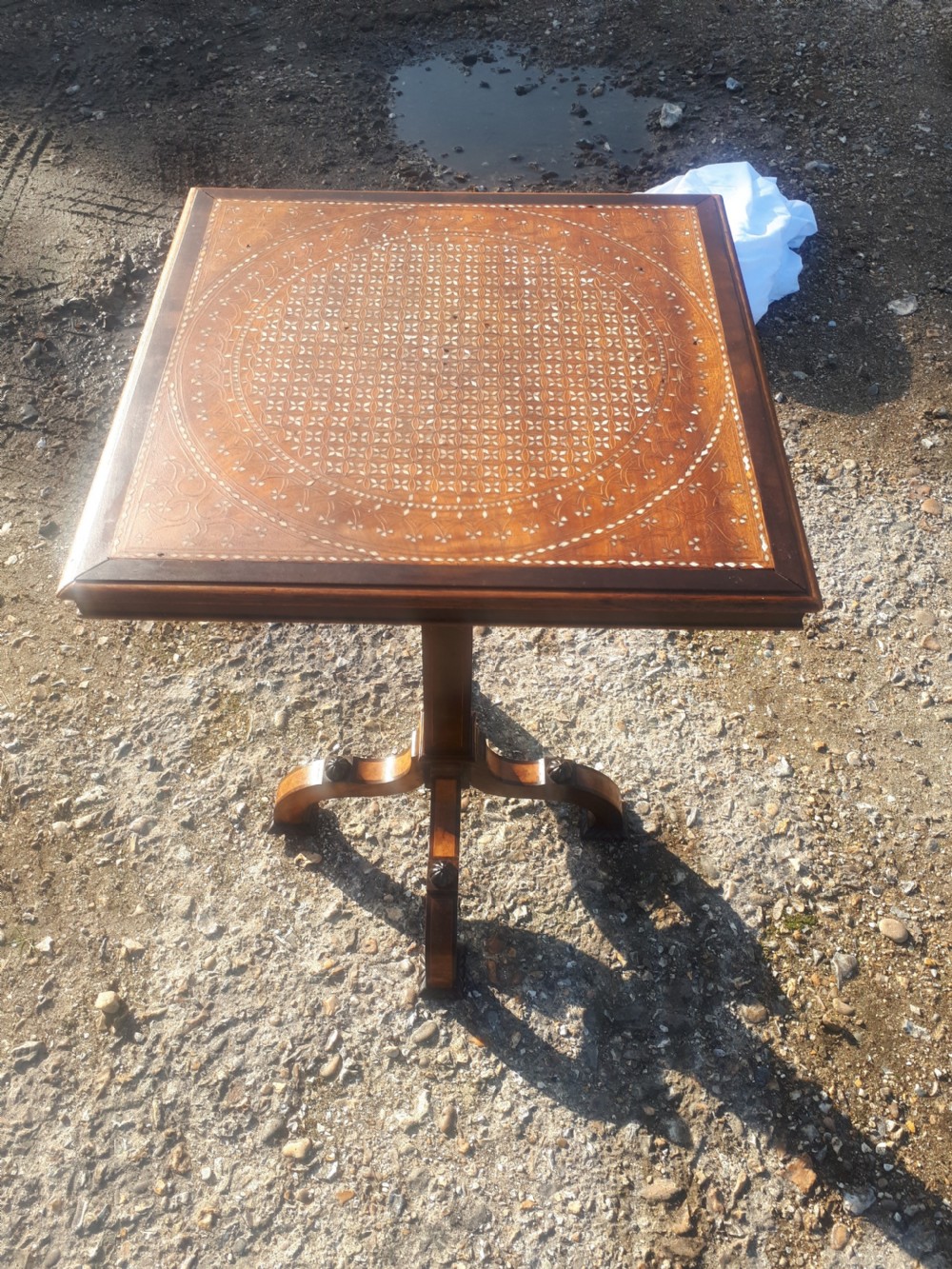 19th century inlaid occasional table in the manner of Gillows View IV