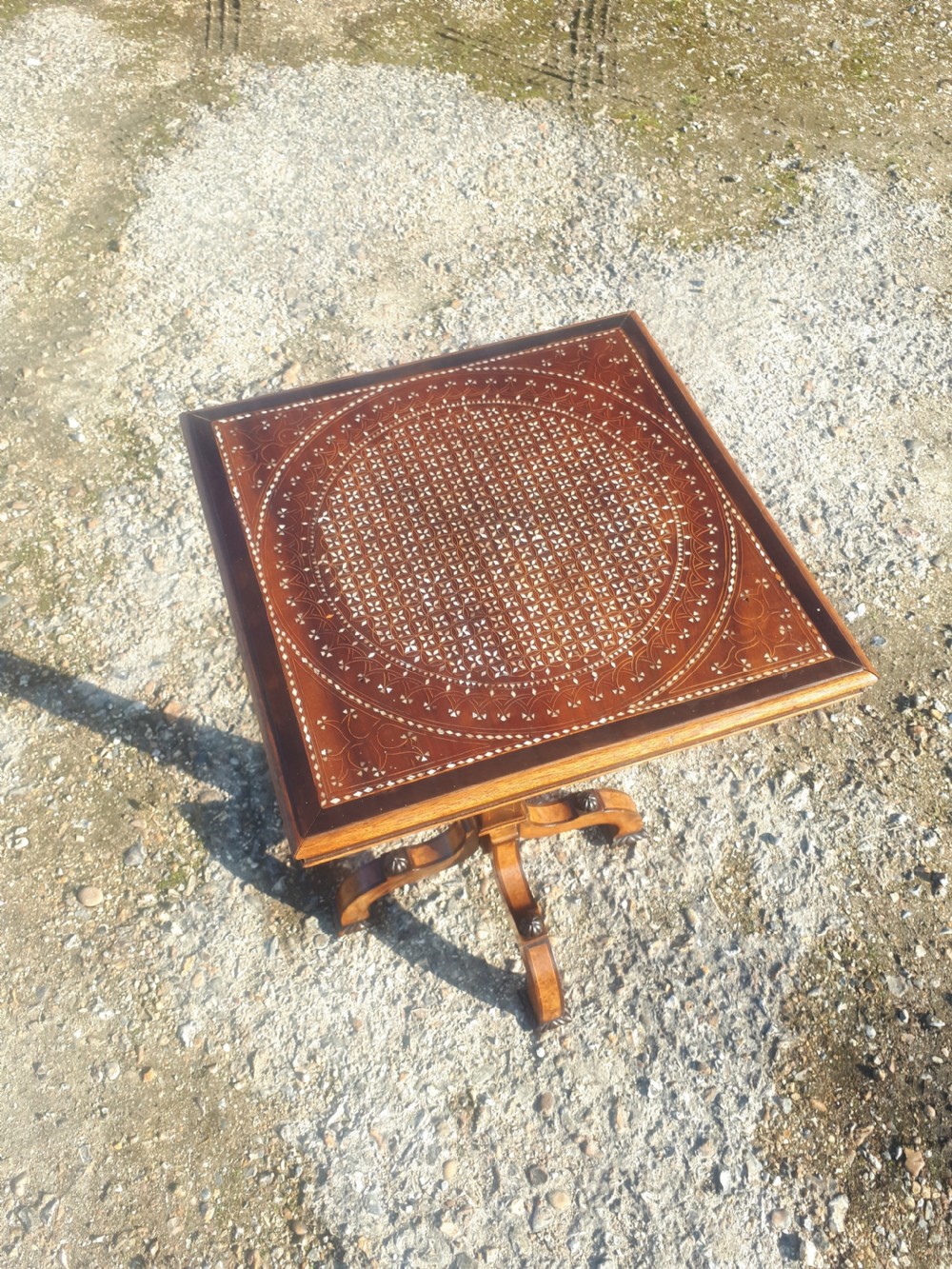 19th century inlaid occasional table in the manner of Gillows View V