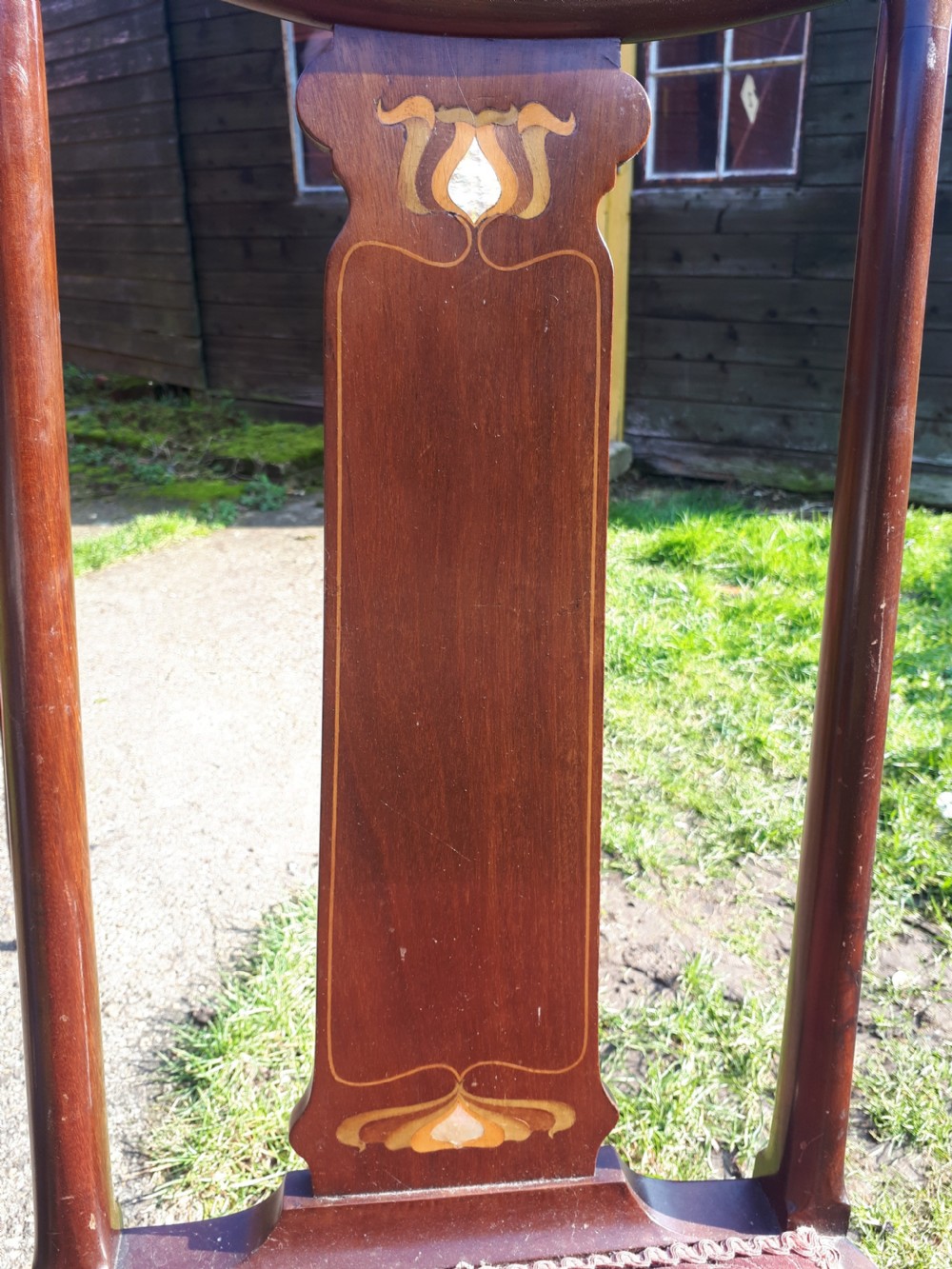 Set of 4 Art Nouveau inlaid mahogany chairs View VI