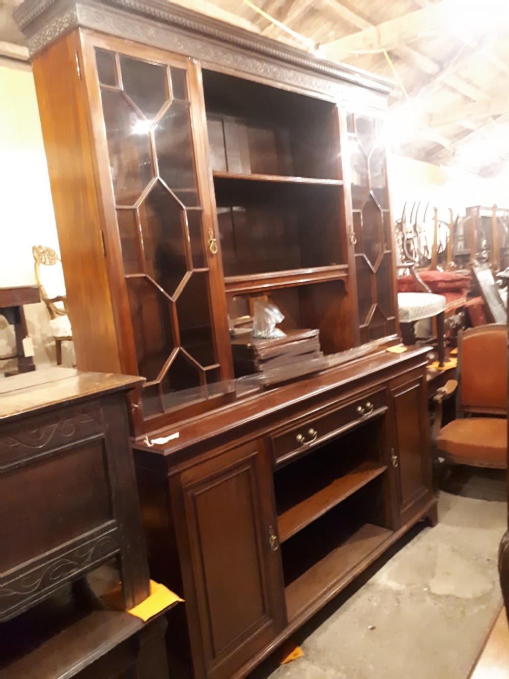 Good practical Edwardian mahogany bookcase View II