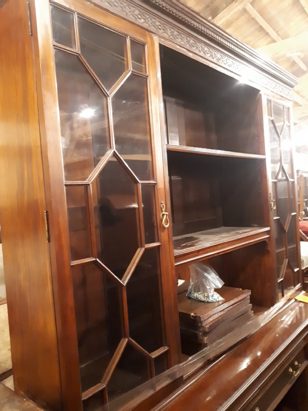 Good practical Edwardian mahogany bookcase View III