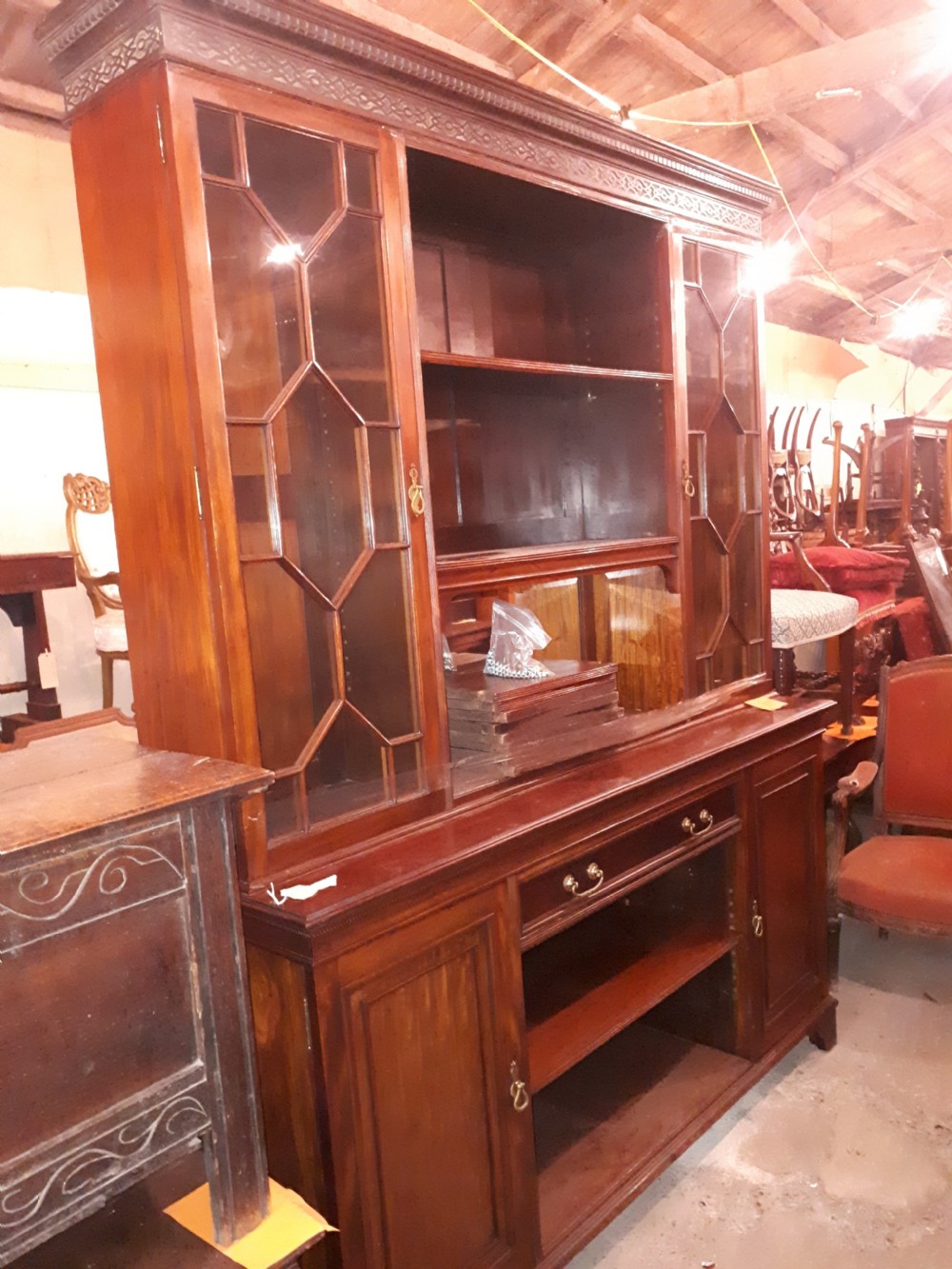 Good practical Edwardian mahogany bookcase View VII