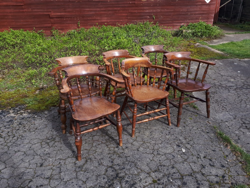 Harliquin set of 6 smokers bow kitchen armchairs
