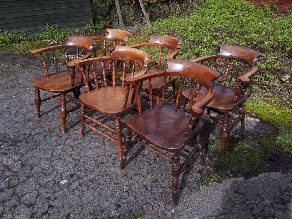 Harliquin set of 6 smokers bow kitchen armchairs View II