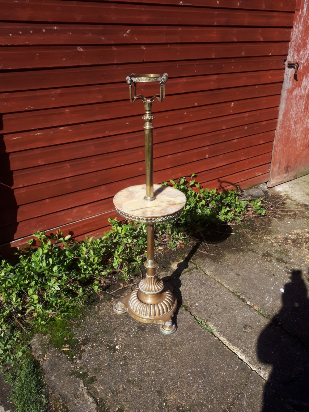 Good heavy brass fully adjustable lamp standard