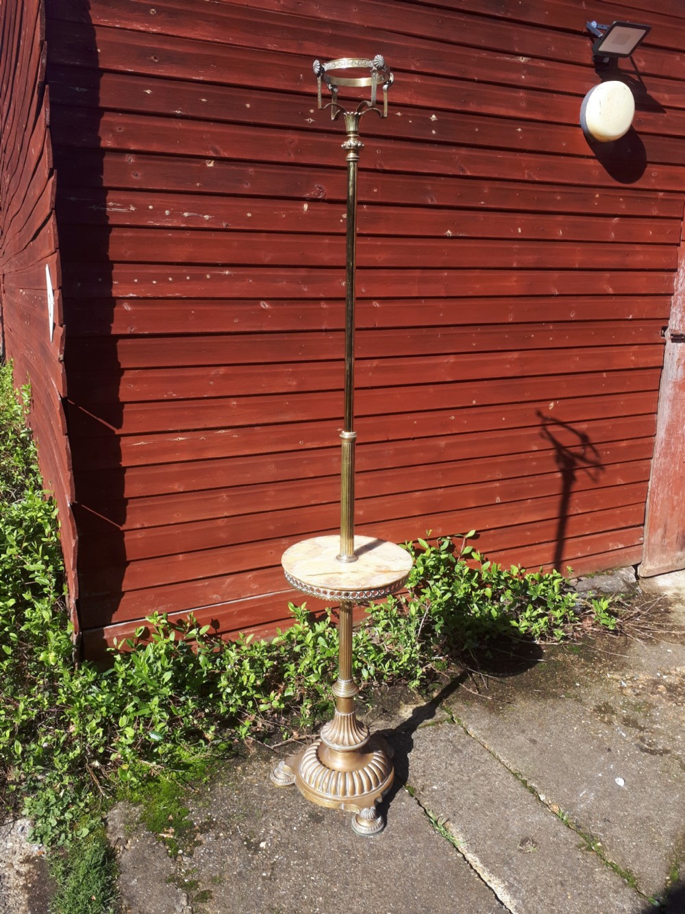 Good heavy brass fully adjustable lamp standard View II