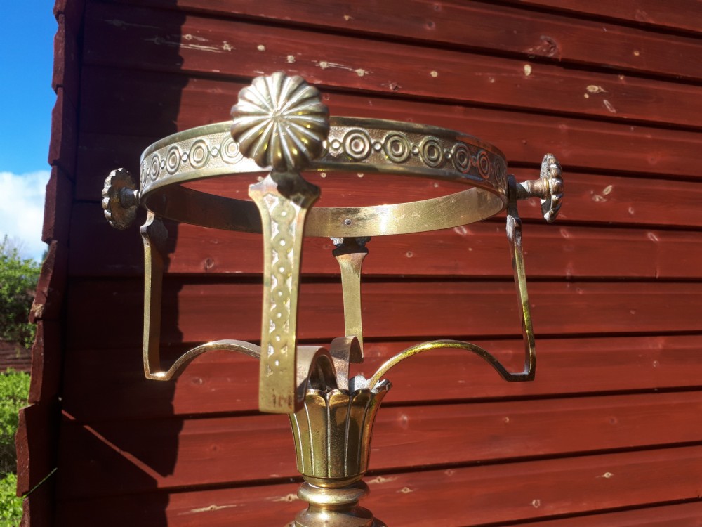Good heavy brass fully adjustable lamp standard View III