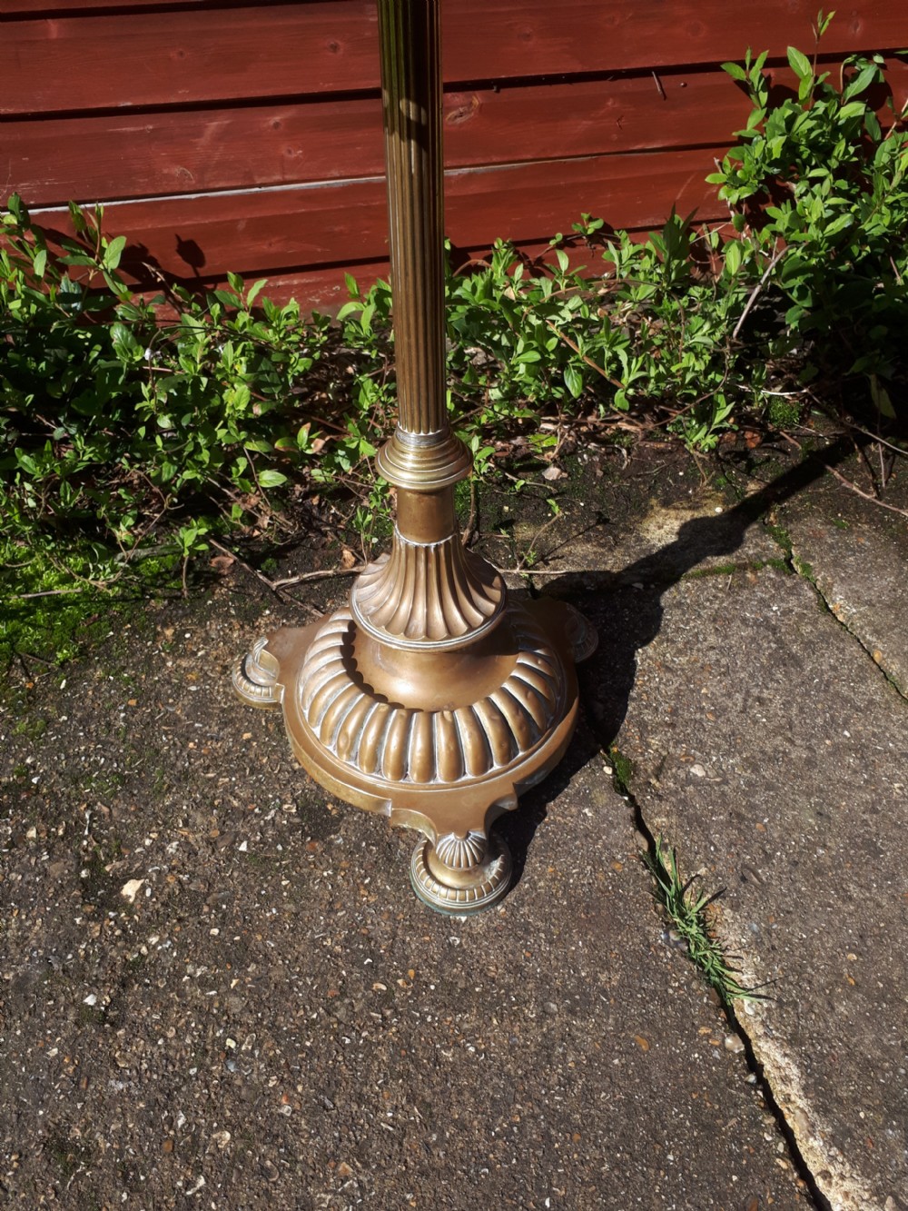 Good heavy brass fully adjustable lamp standard View VII