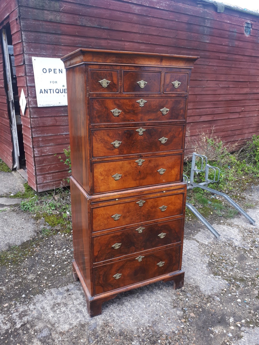 Early 20th century walnut chest on chest