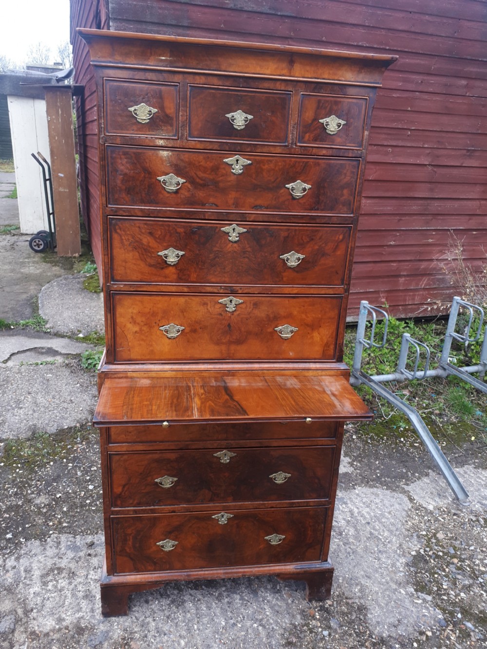 Early 20th century walnut chest on chest View III