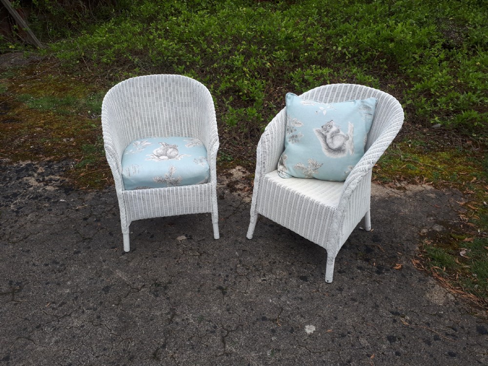 2 Lloyd Loom armchairs 