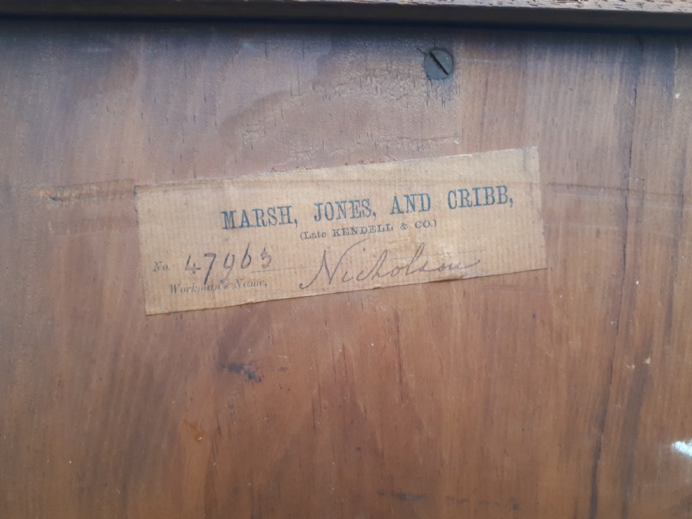 Neat and pretty 19th century side cabinet with makers label View III