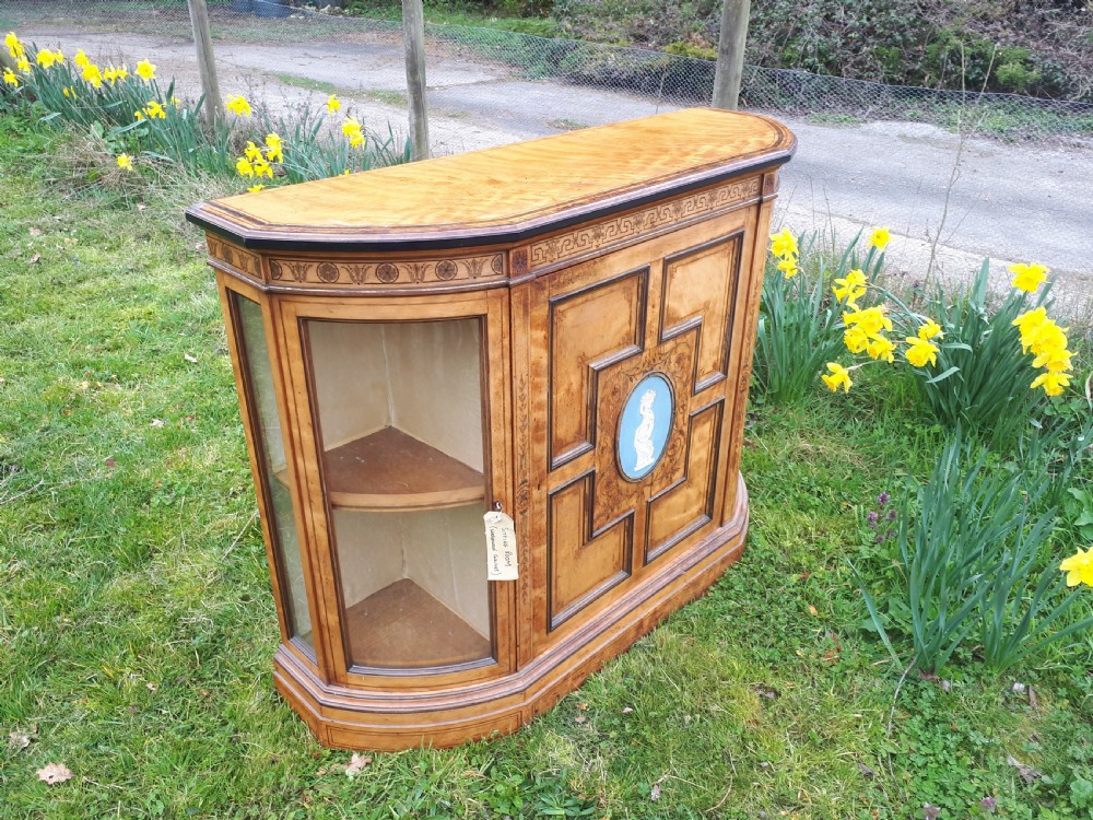 Neat and pretty 19th century side cabinet with makers label View IV