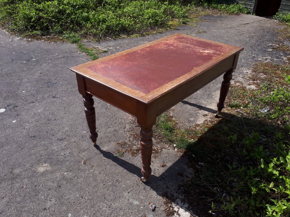 Large late Victorian mahogany writing table View III