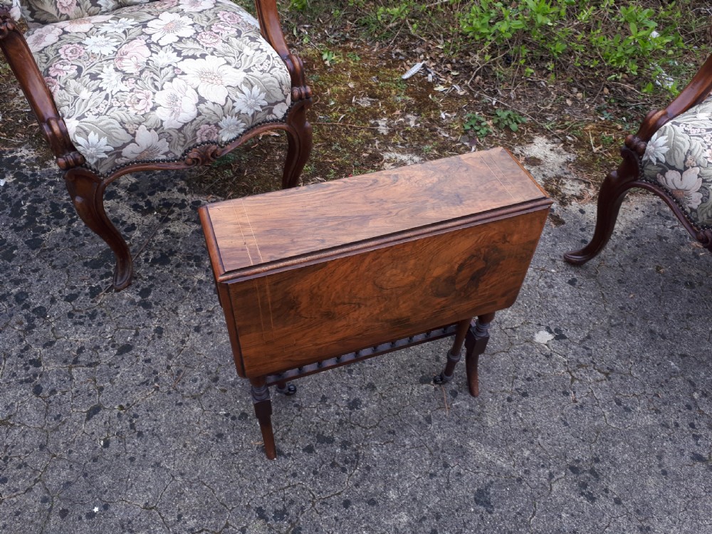 Victorian inlaid walnut Sutherland table View III