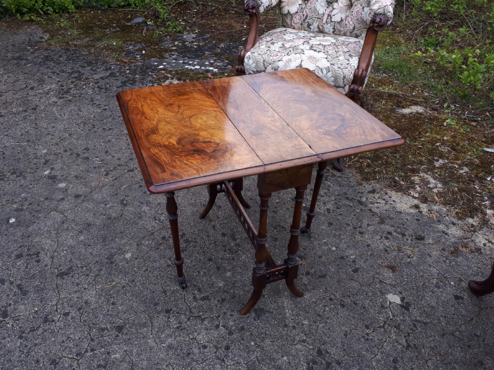 Victorian inlaid walnut Sutherland table View VI
