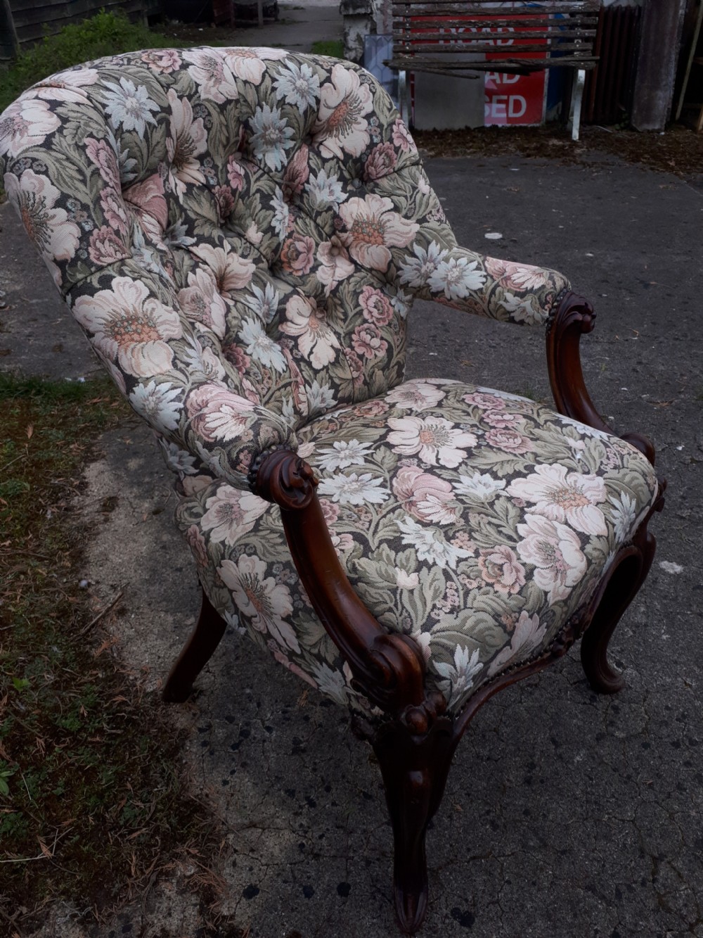 Pair of 19th century mahogany library desk armchairs View II