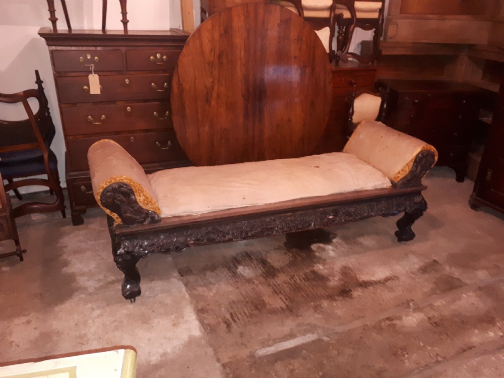 Large carved Chinese window seat View VIII