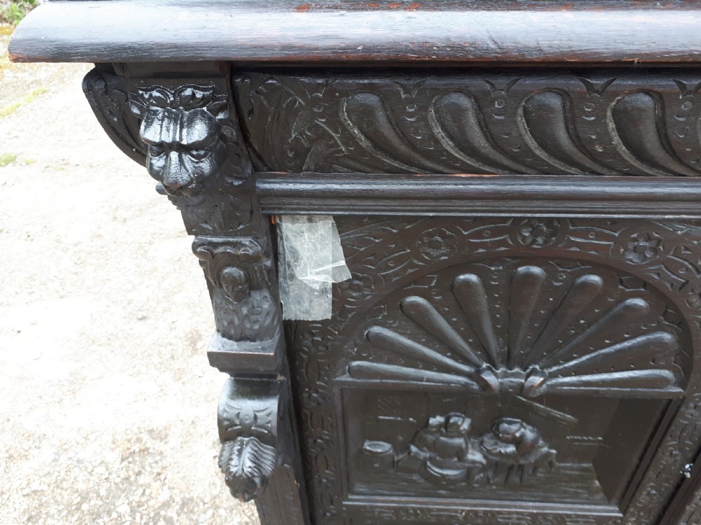 19th century 2 part carved oak cabinet View VIII