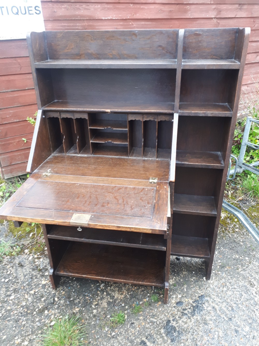 Liberty and Co oak compact oak bureau bookcase  View VI