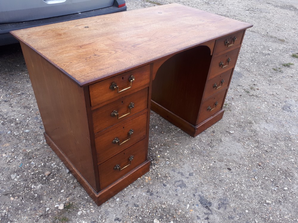 Victorian kneehole pedestal desk  View V