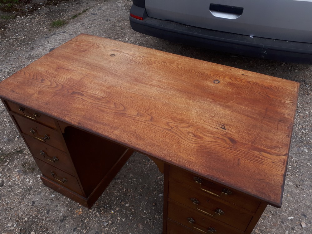 Victorian kneehole pedestal desk  View VI