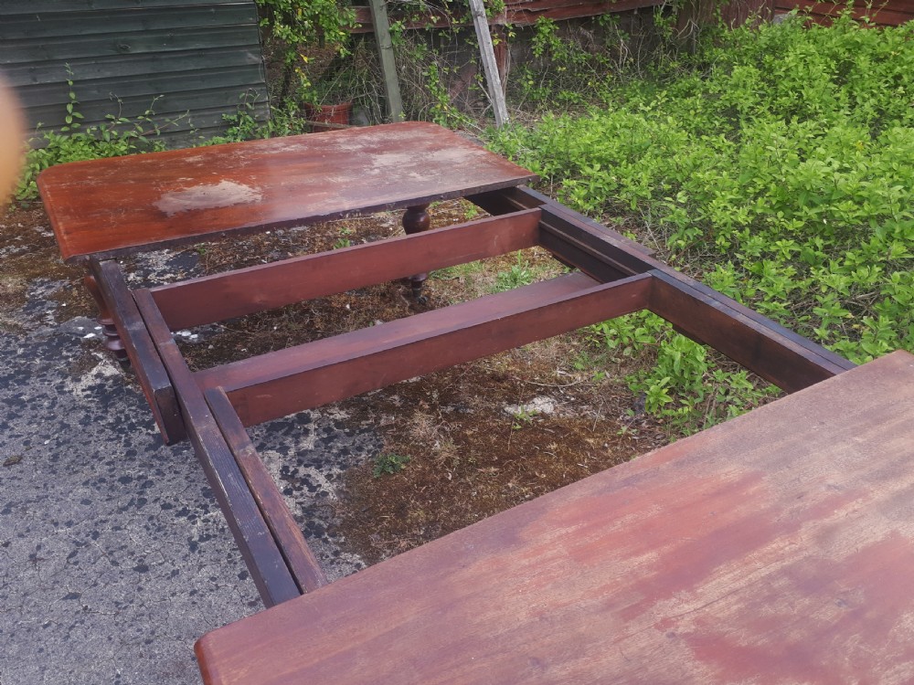 Large early Victorian mahogany extending dining table . View V