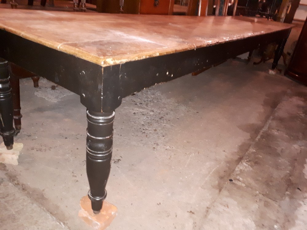 13 foot oak plank top kitchen dining table. View III