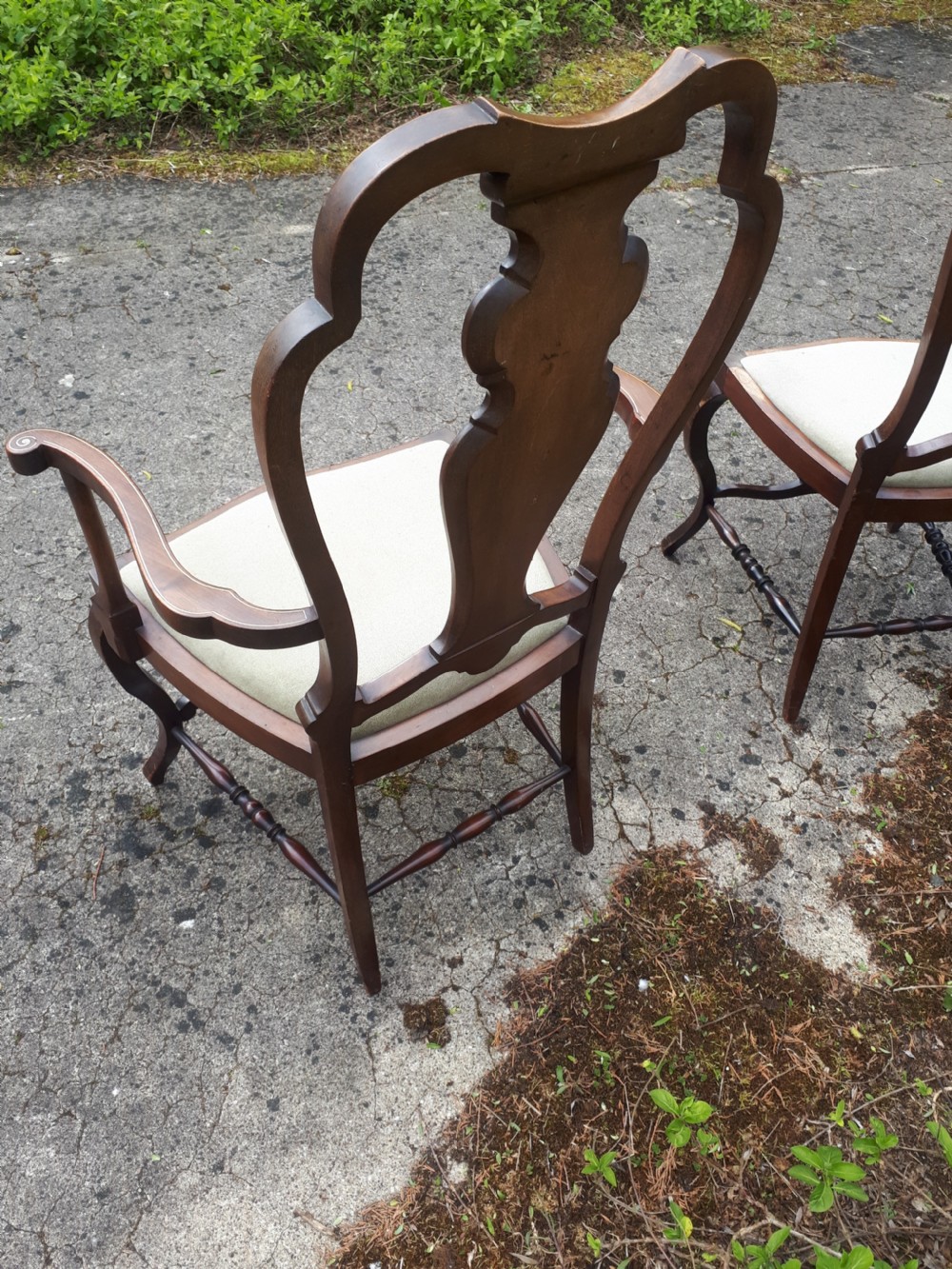 Edwardian inlaid mahogany armchair View VII