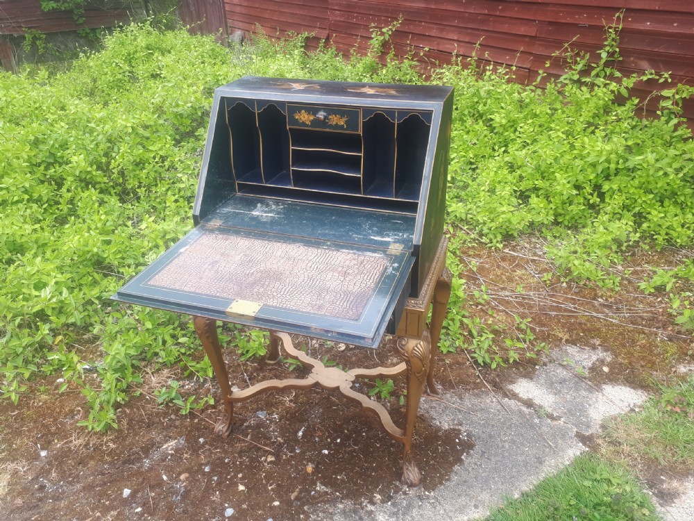 Early 20th century lacquered bureau on gilt stand View V