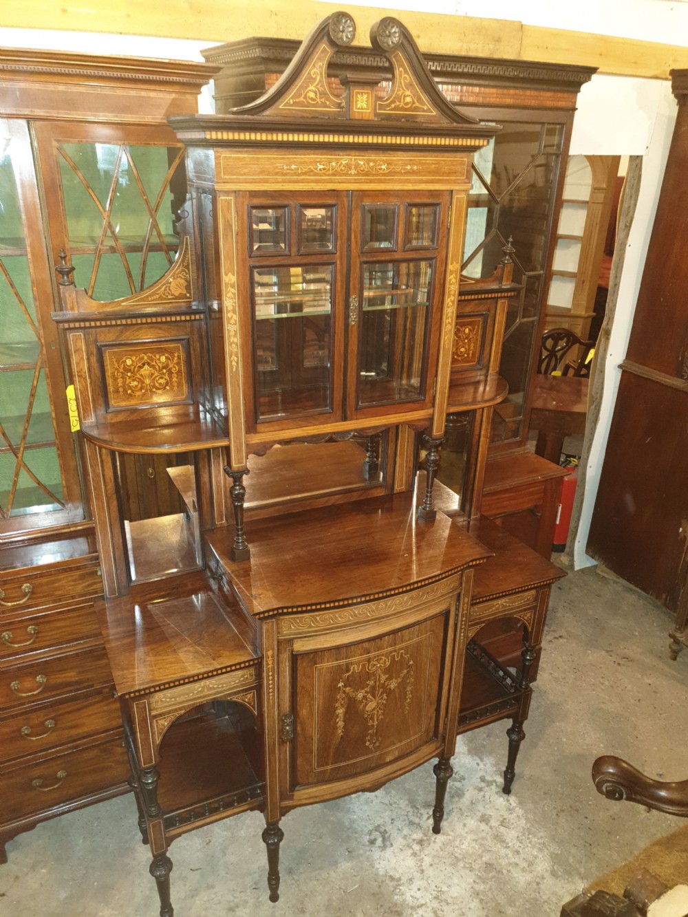 Good inlaid rosewood side cabinet