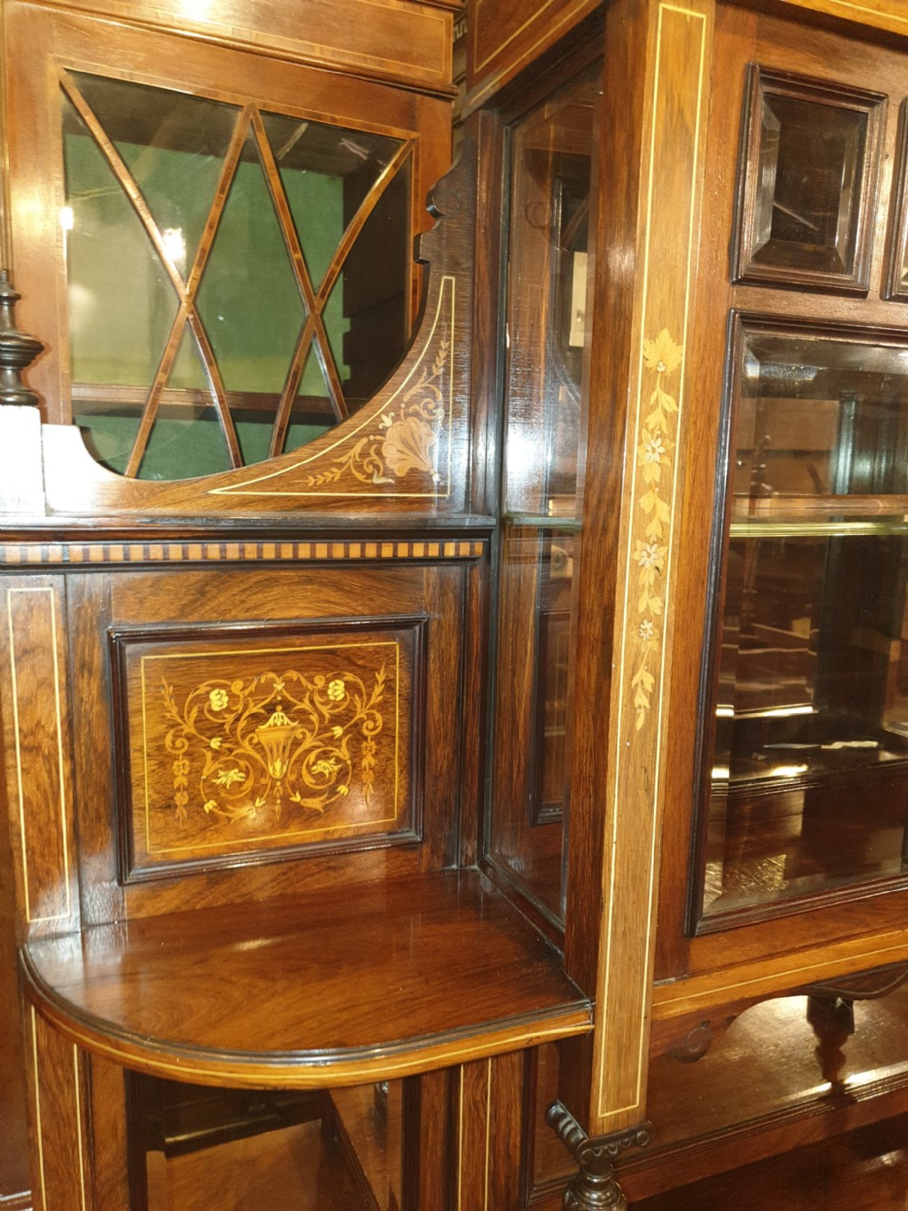 Good inlaid rosewood side cabinet View IV