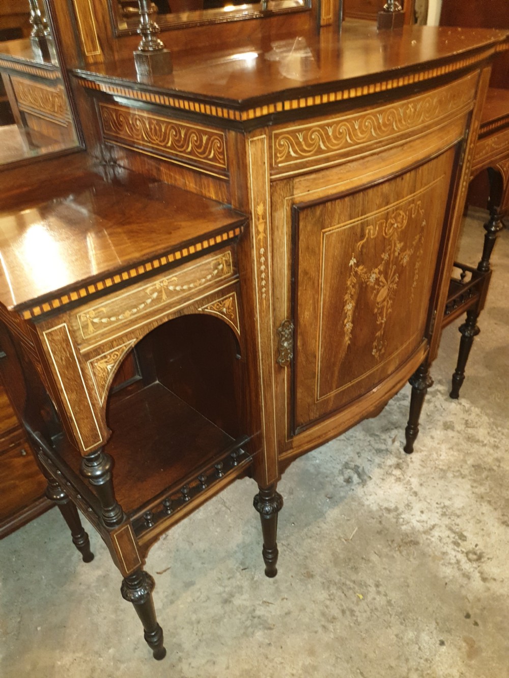 Good inlaid rosewood side cabinet View V