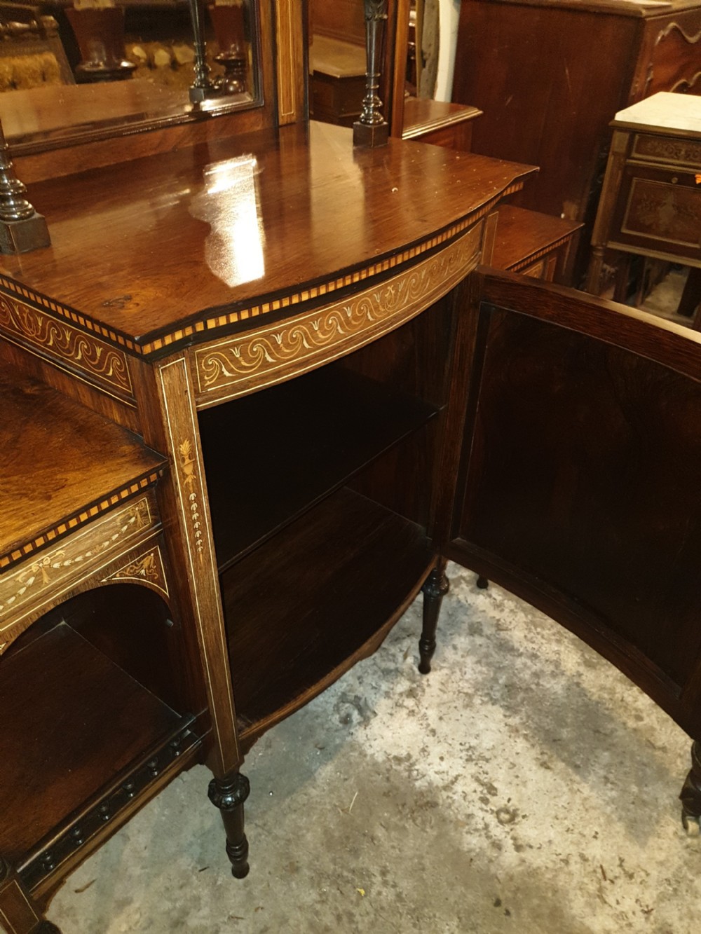 Good inlaid rosewood side cabinet View VI