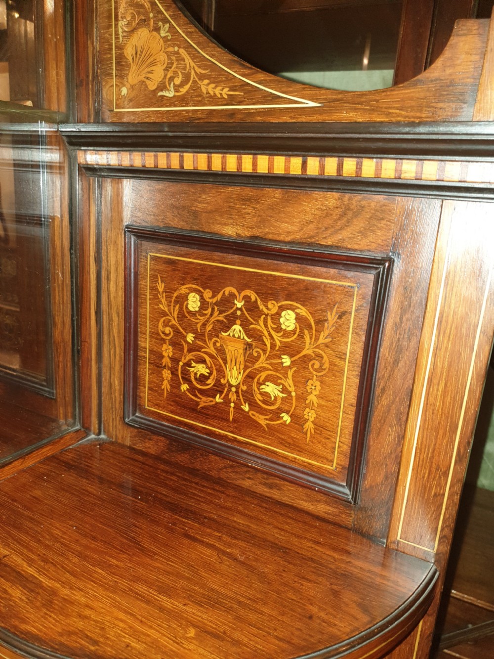 Good inlaid rosewood side cabinet View IX