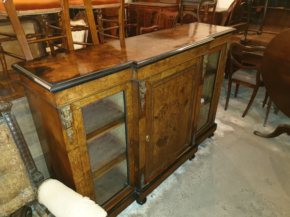 19th century inlaid walnut side cabinet View II