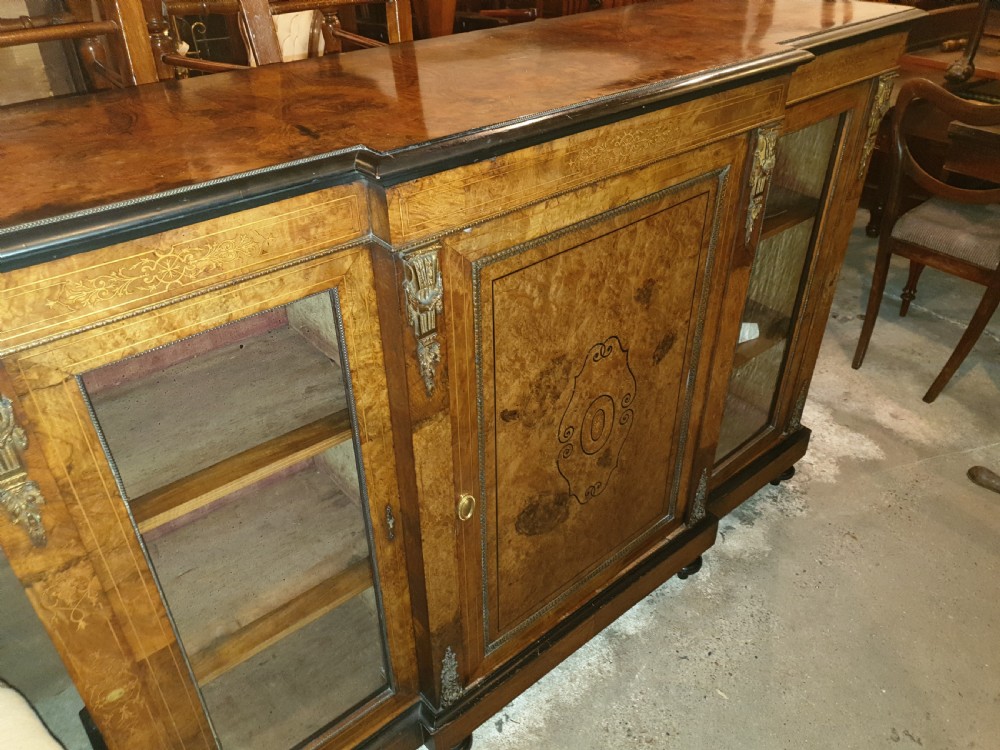 19th century inlaid walnut side cabinet View V