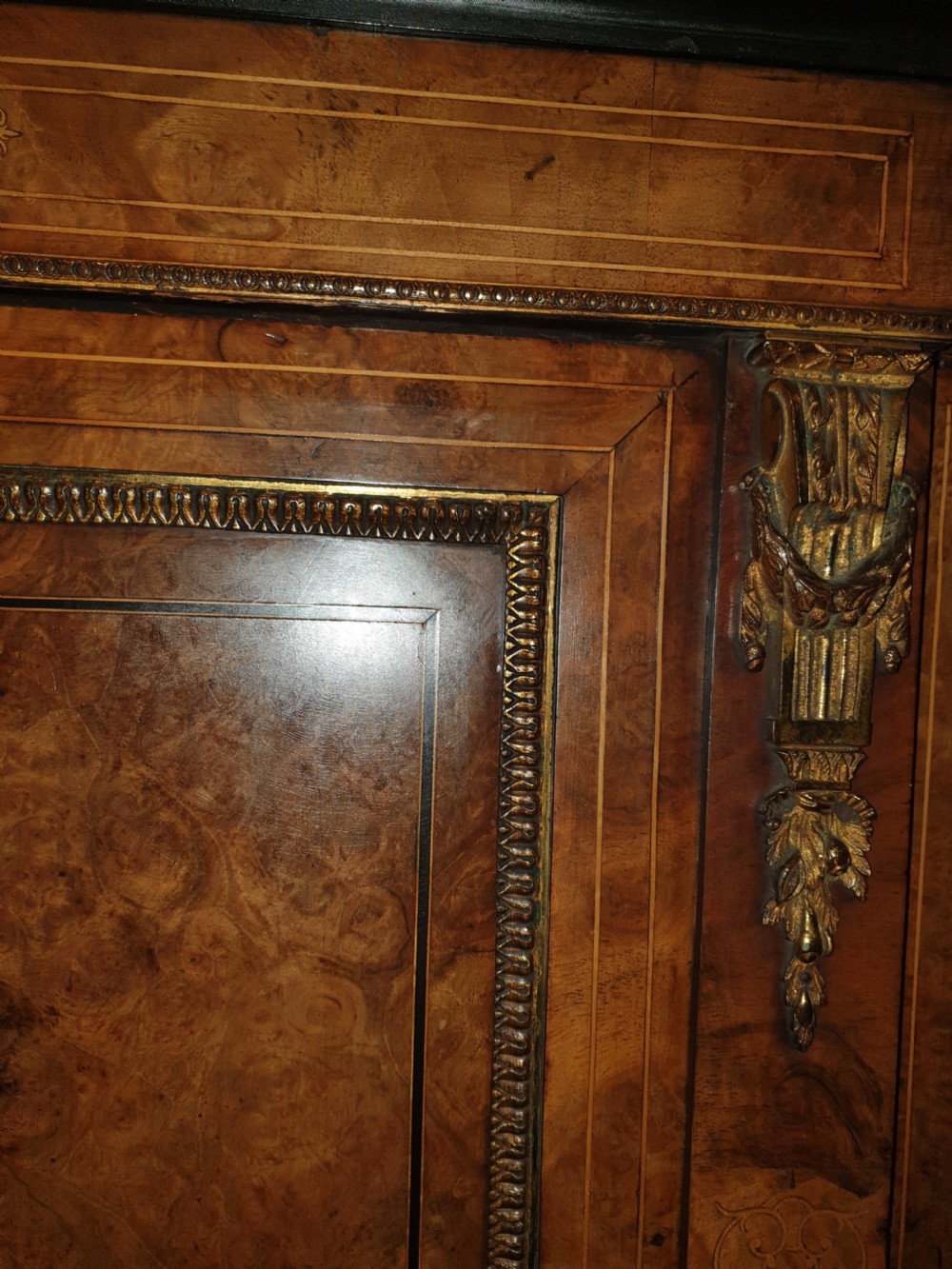 19th century inlaid walnut side cabinet View VI