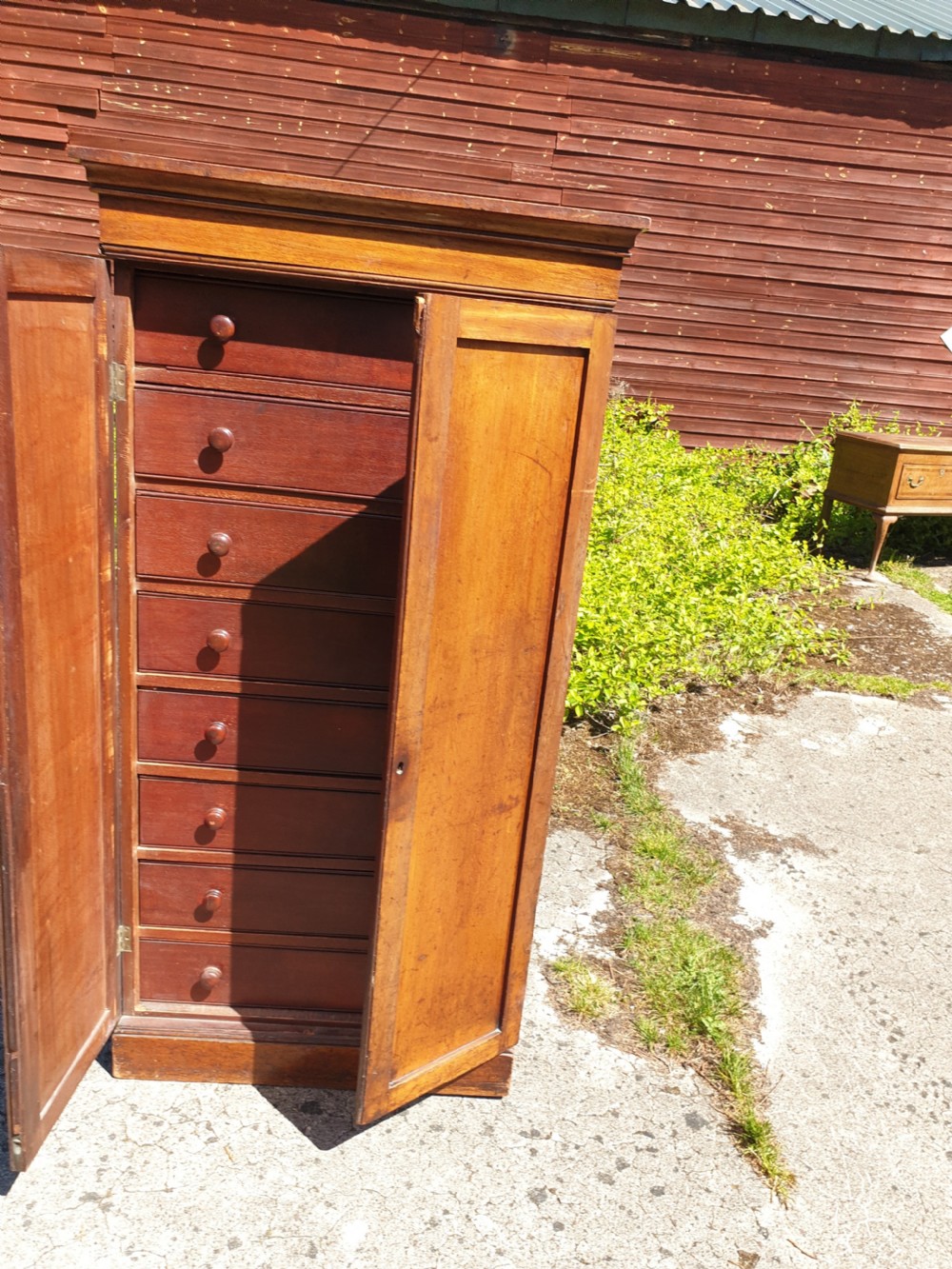 Large mid 19th century office cabinet of 8 drawers View III