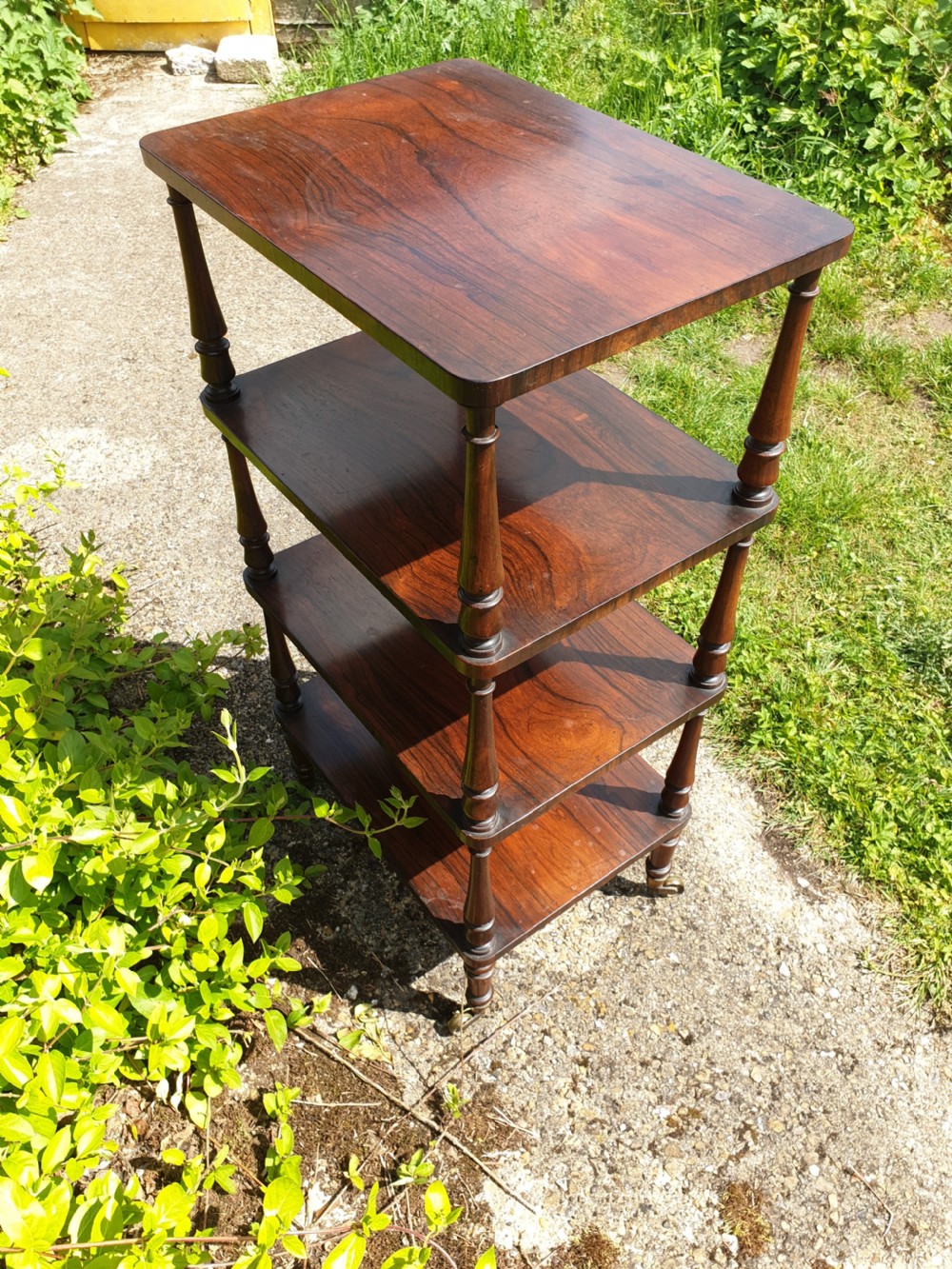 Good quality Regency rosewood 4 tier etagere. View III