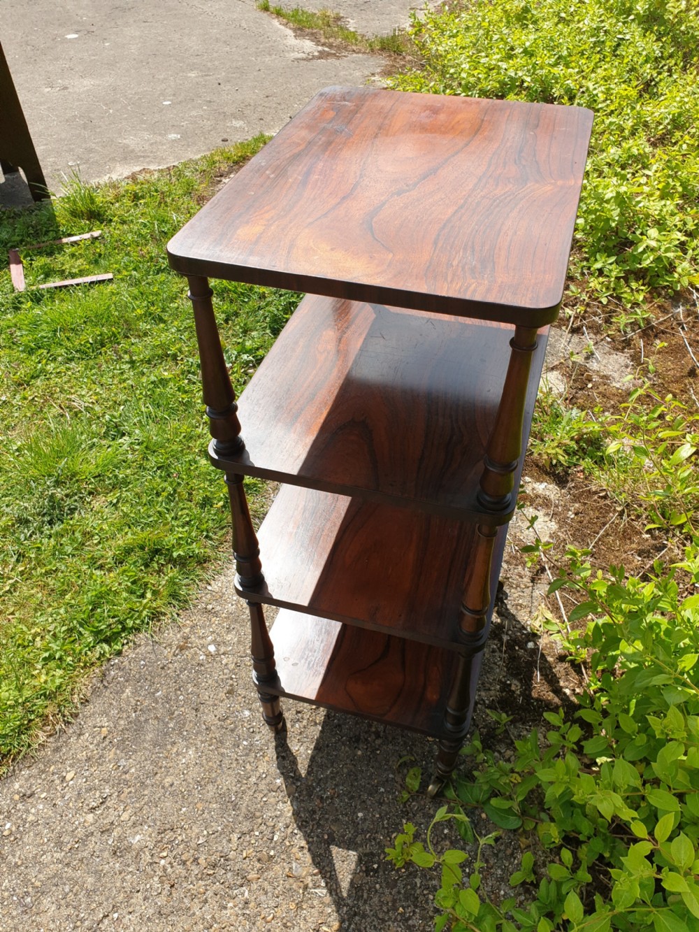 Good quality Regency rosewood 4 tier etagere. View IV