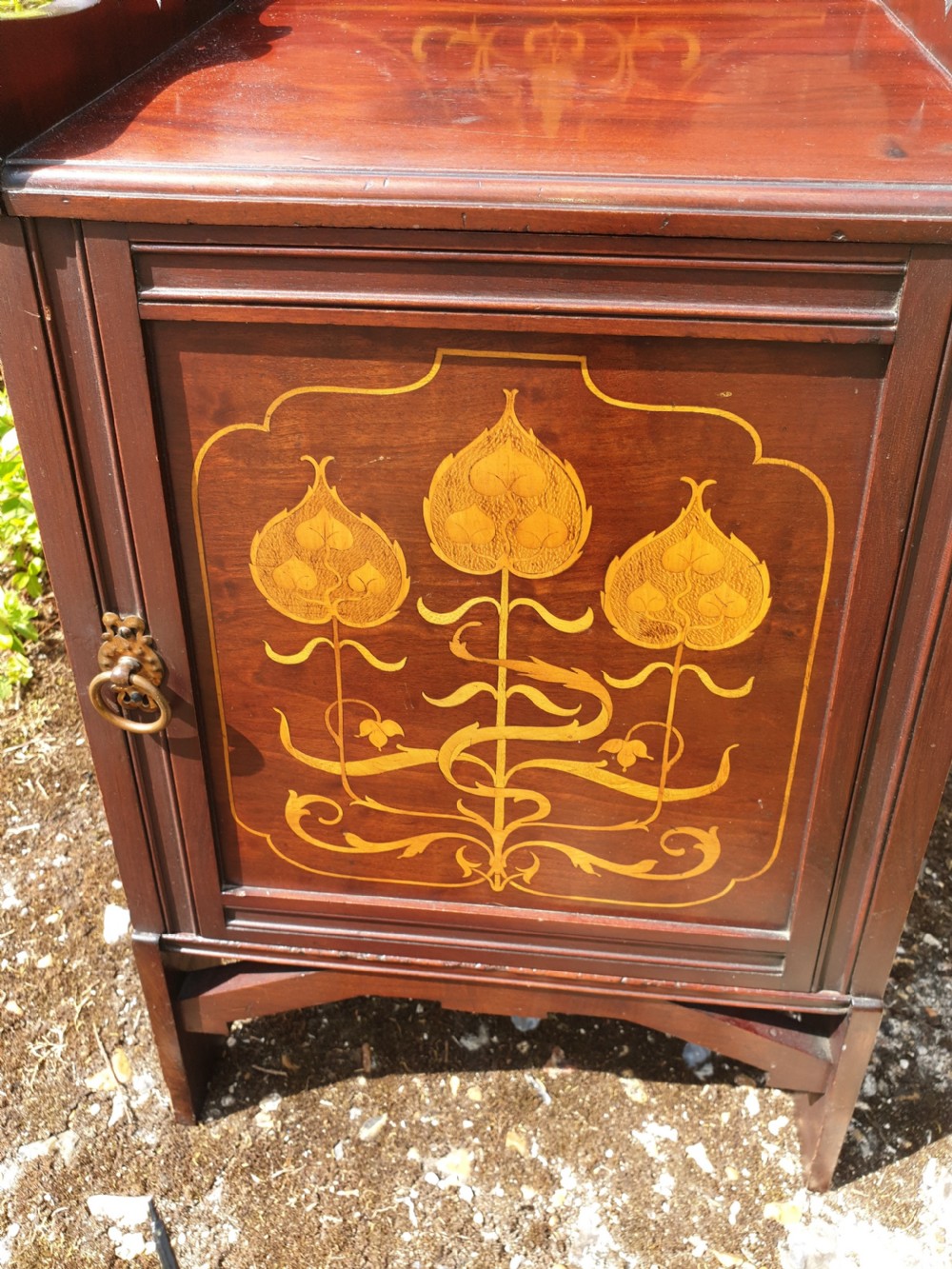 Late Victorian inlaid mahogany cabinet. View III